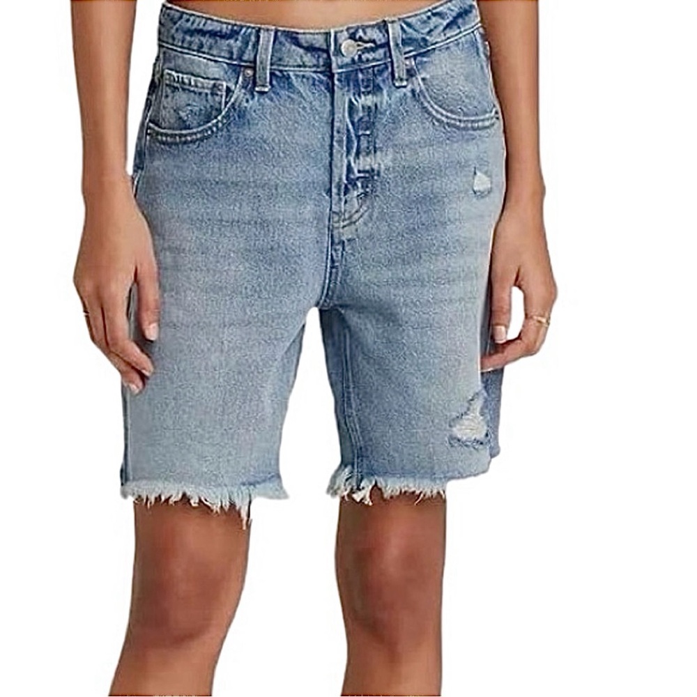 Wild Fable High Rise Wide Leg Bermuda Jean Shorts Size 2/26 New Sale - Picture 8 of 9